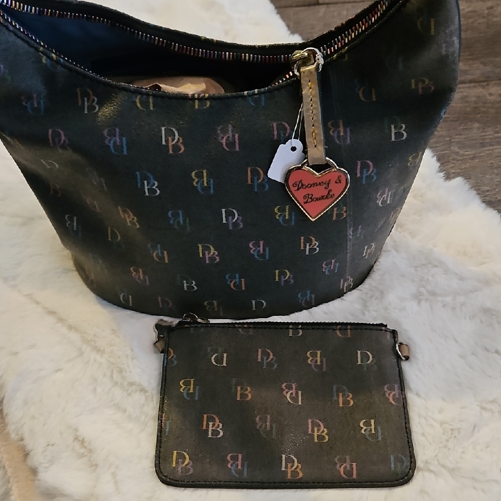 Dooney & Bourke Black Multicolor Shoulder Bag